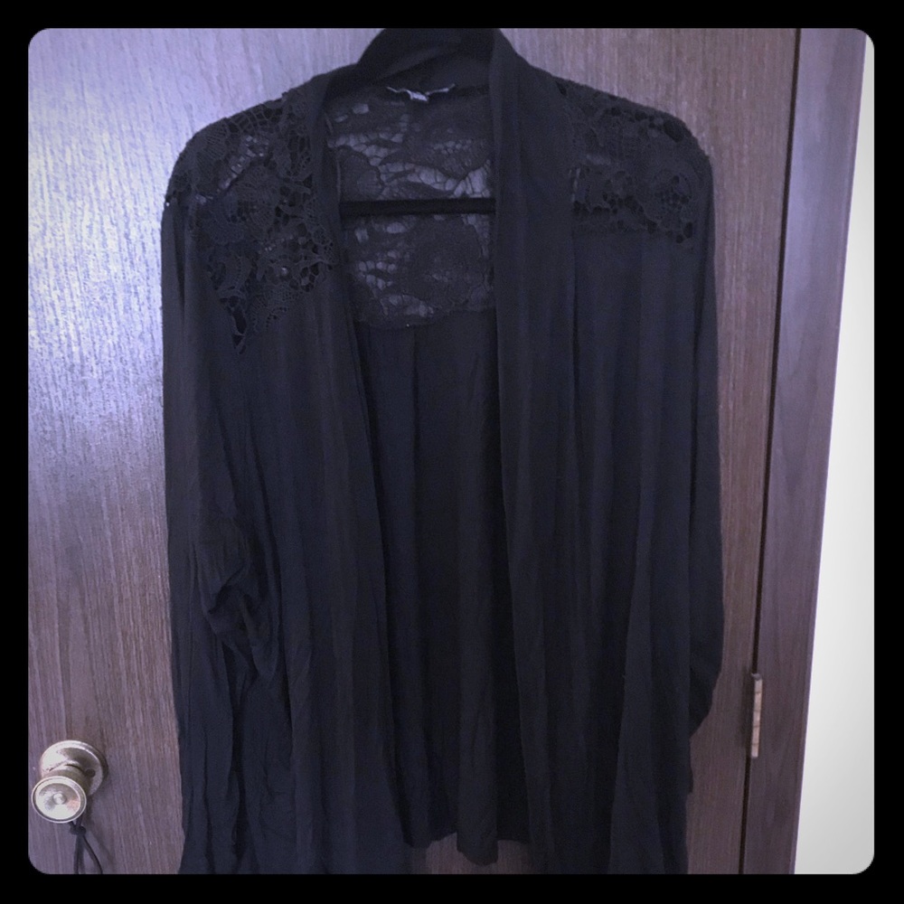 Size 2x Crochet Black Cardigan